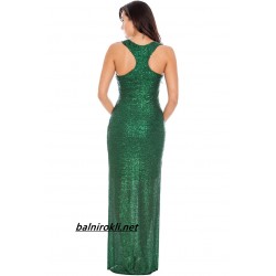Дълга Елегантна Официална Рокля Зелени Пайети