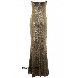 Дълга Елегантна Официална Златна Рокля Пайети Цепка Дълга Елегантна Официална Златна Рокля Пайети Цепка