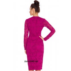 Елегантна Дантелена Къса Виолетова Рокля Елегантна Дантелена Къса Виолетова Рокля