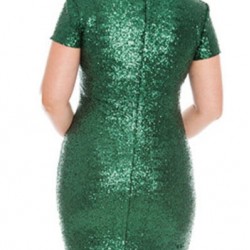 Блестяща Къса Зелена Рокля Макси Дами Блестяща Къса Зелена Рокля Макси Дами