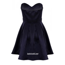  Елегантна Официална Тъмносиня Рокля Кристали