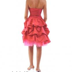 Абитуриентска Къса Розова Бална Рокля Тафта