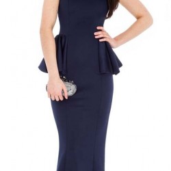 Дълга Официална Тъмносиня Рокля Елегант